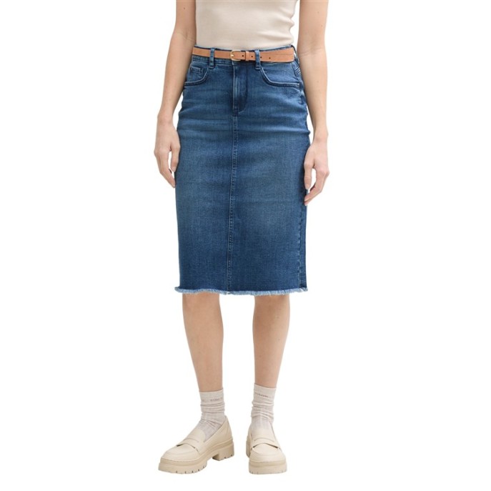 Tom Tailor jeansrok rafels - Blauw used